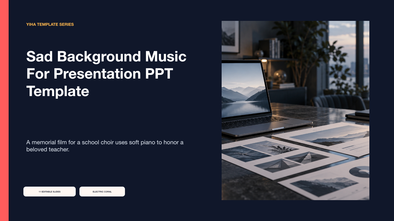 Sad Background Music PPT Template | Yiha